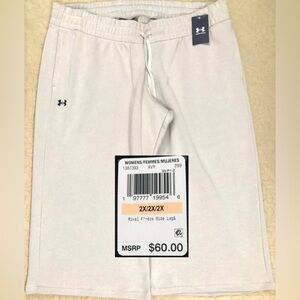 NEW..WOMEN 2X PLUS SIZE UNDER ARMOUR RIVAL FLEECE WIDE LEG PANTS (CITY KHAKI)